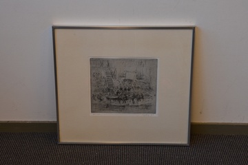 Afbeelding van Ingelijste ets: Konsert van Ingeborg Oderwald