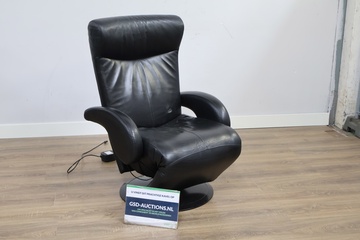 Afbeelding van Zwart Lederen Leolux Elektrische Massage-Fauteuil