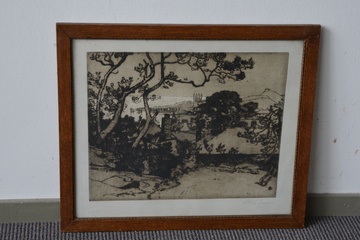 Afbeelding van Originele ets van Alfred East: 'St. Ives'