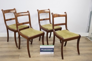 Afbeelding van Set van 4 Antieke Pander Stoelen