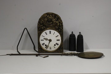 Afbeelding van Antiek Franse Comtoise Klok met Pendule & Gewichten