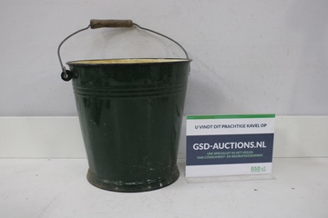 Afbeelding van Vintage Groene Emaille Emmer