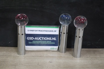 Afbeelding van Set van 3 Glas/Metalen Spotlampen