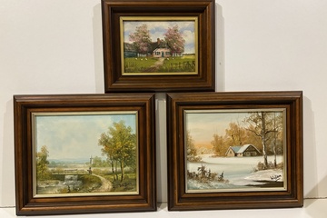 Afbeelding van Olieverf schildrijen van W.v.Dam en J.Verda (3 stuks totaal)