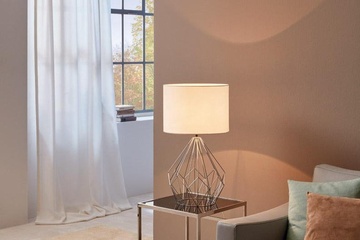 Afbeelding van EGLO Pedregal 1 Tafellamp - Chroom/Wit