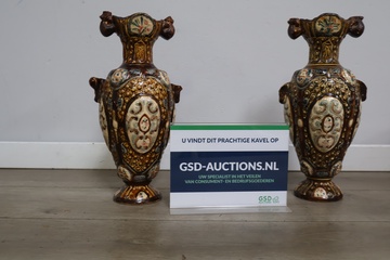 Afbeelding van Set van 2 Brocante Aardewerk Vazen