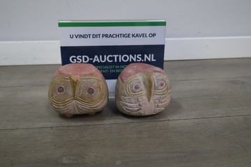Afbeelding van Handgestoken uilen beeldjes 2 stuks'