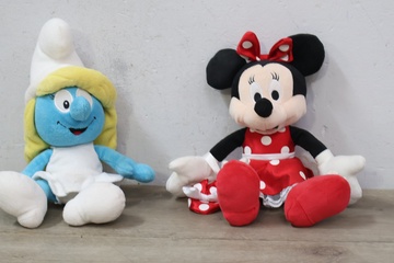 Afbeelding van Knuffels van Smurfin en Minnie mouse''