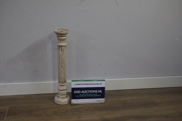 Afbeelding van Rustiek Wit Hoge Kandelaar/Zuil