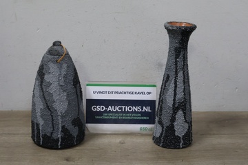 Afbeelding van Decoratieve aardewerk vazen 2 stuks''
