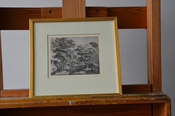 Afbeelding van Fraaie ets van Antonie Waterloo: Landschap (1601-1690).