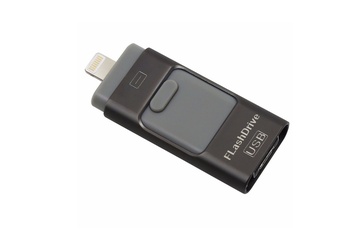 Afbeelding van Flashdrive 3 in 1 zwart - 128GB - USB - Lightning - Micro usb