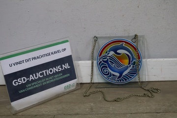 Afbeelding van Glazen Dolphin Mandala Muurplakkaat''