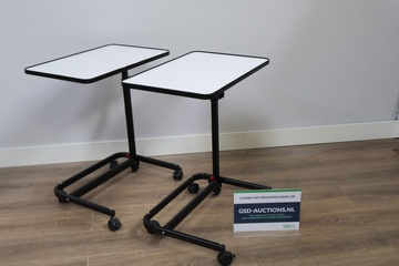 Afbeelding van Set van 2 Verrijdbare & Verstelbare Bedtafels
