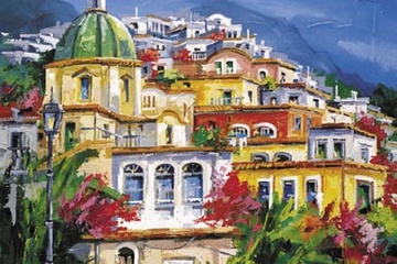 Afbeelding van Roberto di Viccaro - Costa Amalfitana - Afm. 50x60 cm