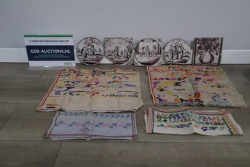 Afbeelding van Set van 5 Vintage Wandtegels