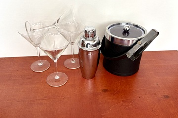 Afbeelding van Cocktail set met ijs emmer en 4 glazen