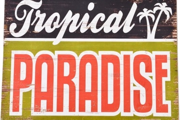 Afbeelding van Retro Wandbord Tropical Paradise 40 cm