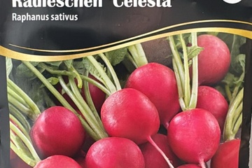 Afbeelding van 2 zakjes zaadjes voor radijsjes Celesta tht 31-12-2025
