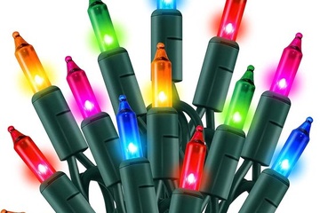 Afbeelding van 5x Kerstverlichting 20lampjes multi color 7.35meter 230volt