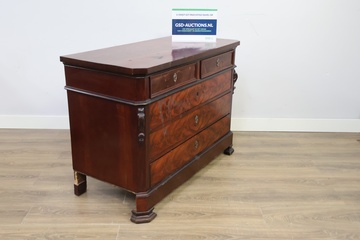 Afbeelding van Antieke Wortelnotenhouten Ladekast