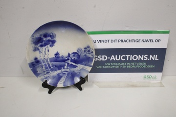 Afbeelding van Vintage Blauw/Wit Porseleinen Stanislaw Manczak Sierbord