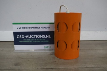 Afbeelding van Vintage Oranje Metalen Hanglamp van Raak Amsterdam