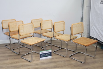 Afbeelding van Set van 7 Cesca Buisframestoelen door Marcel Breuer