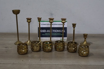 Afbeelding van Set van 13 Messing Kaarsen-/Theelichthouders