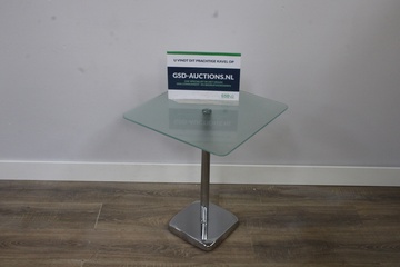 Afbeelding van Bijzettafel met Glazen Blad & Chroom Frame'