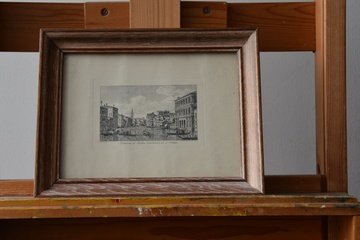 Afbeelding van Historische ets van het Canal Grande in Venetië