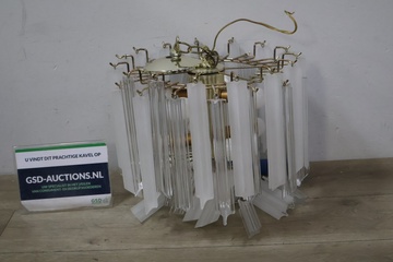 Afbeelding van Vintage Italiaanse kroonluchter met helder en matglas