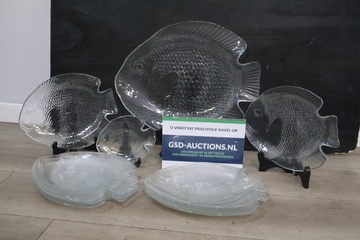 Afbeelding van Set van 11 Glazen Visvormige Schalen