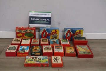 Afbeelding van Mix van 16 Vintage Kwartetspellen/1 Pim Pam Pet/2x Quick