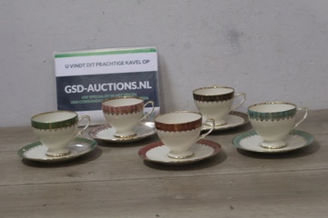 Afbeelding van Theekopjes en schotels 5 stuks van J.G.Z'