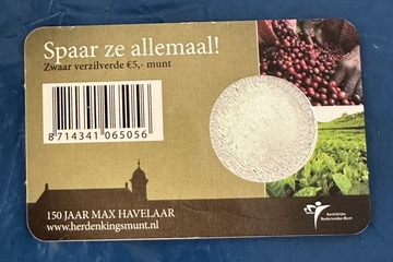 Afbeelding van Het Max Havelaar Vijfje – officiële herdenkingsmunt uit 2010
