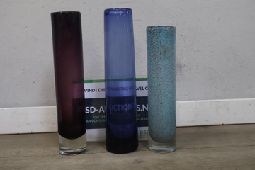 Afbeelding van Set van 3 Glazen Cilindervaasjes