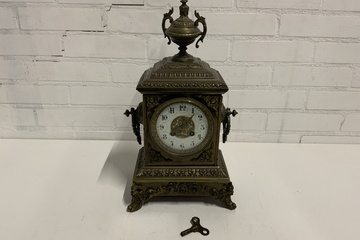 Afbeelding van Antieke Messing Schouwklok