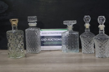 Afbeelding van Collectie van 5 Kristallen Karaffen