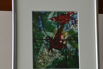 Afbeelding van Ingelijste prent v.e. kopy 'Ramen voor Jerusalem', M.Chagall