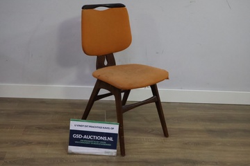 Afbeelding van Vintage Jaren'50 Stoel met Oranje Bekleding