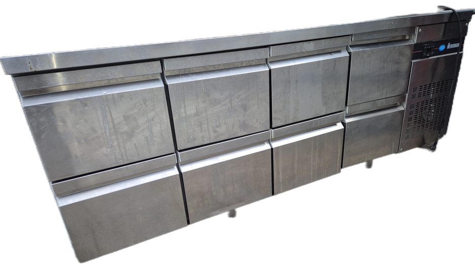 rvs 8 laden koelwerkbank