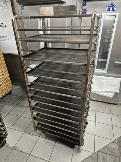 Platenwagen 60/80 met teflon bakplaten vlak geperforeerd