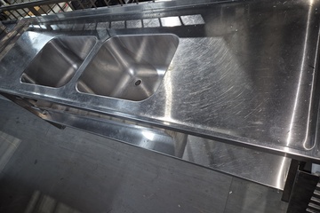 Afbeelding van rvs dubbele wasbak