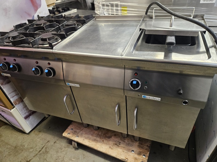 4 pits gasfornuis met elektrisch frituur 380v