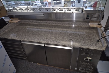 Afbeelding van Pizza koelwerkbank met opzetvitrine