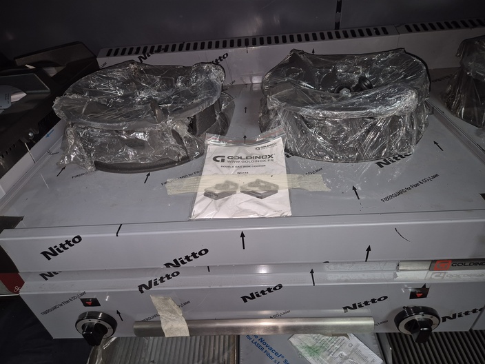 Gas wok cooker double nieuw