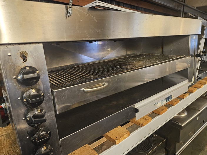 6 brander pita grill gas 129x45cm