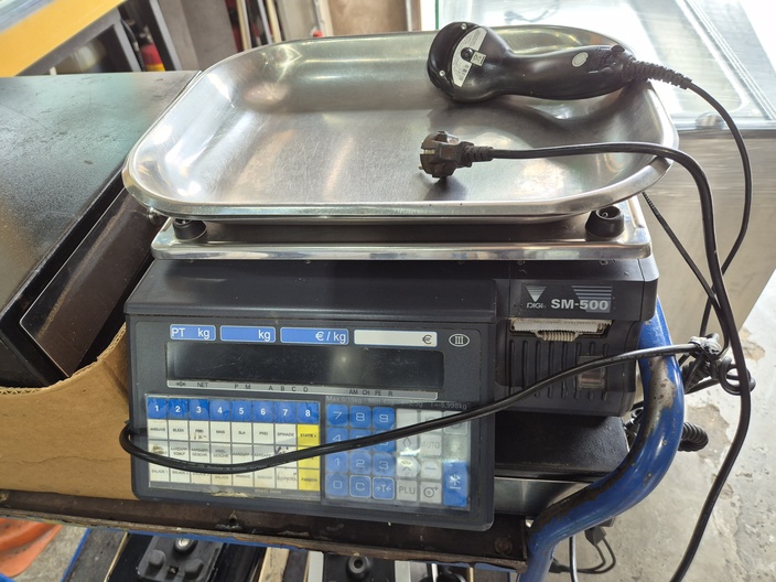 Weegschaal met scanner