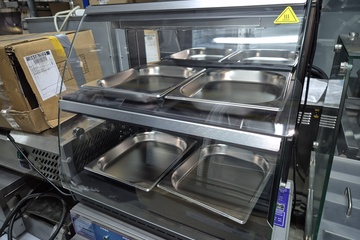 Afbeelding van Nieuwe zwarte warmhoudvitrine display tafelmodel